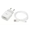 Oplader iBOX C-41 USB 2A, 1 USB-poort, microUSB-kabel, wit