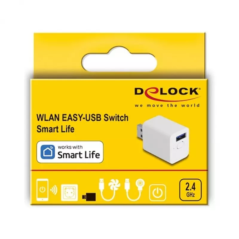 Slimme stekkerdoos DELOCK 11832 — intelligente Wi‑Fi-binnenstekkerdoos, 2 A, 2400 MHz, wit