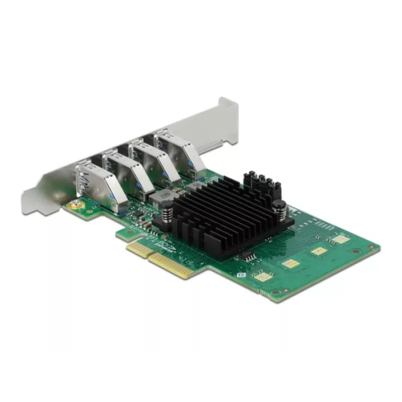 DeLOCK PCI Express x4-kaart naar 4 x externe USB 3.0 quad channel - low profile formaat
