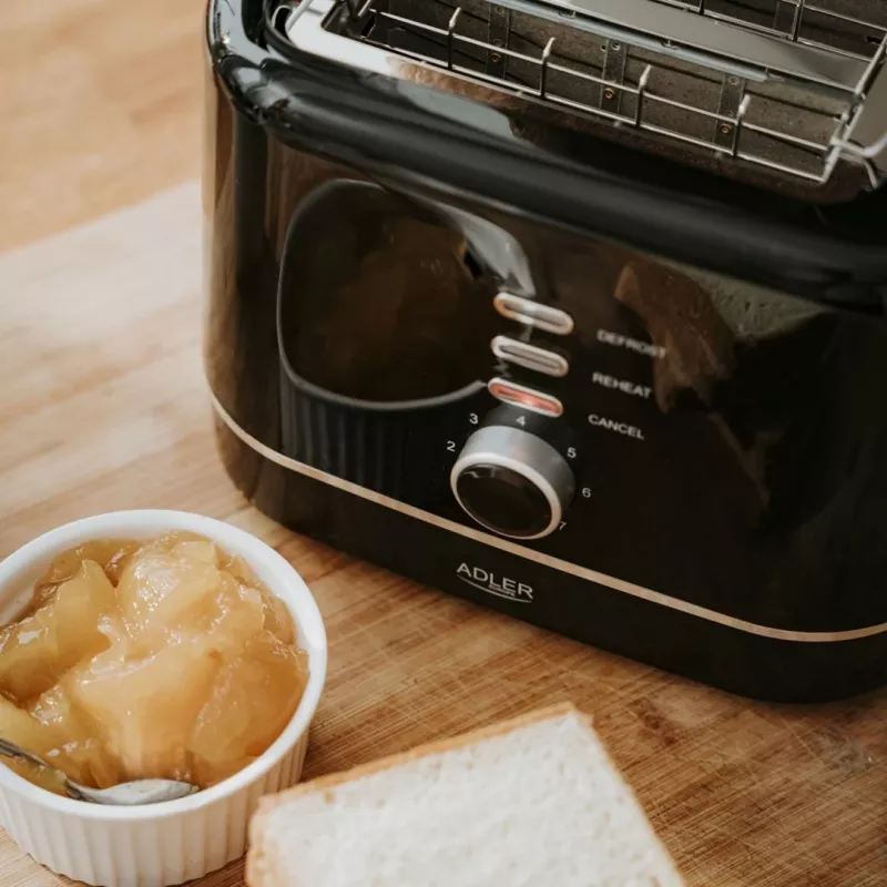 Adler AD 3224b toaster met broodjesrooster 7 bruiningsstanden zwart