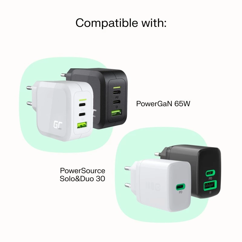 Kabel USB-C-USB-C PowerStream 100W gevlochten 1,2m wit