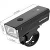 Rockbros fietslicht + USB-C - USB-A kabel 260 lm zwart