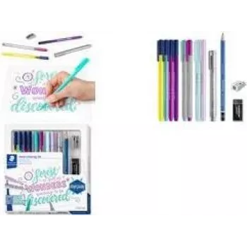Handlettering-set Staedtler 100% PEFC – gereedschap voor brush- en fijnlijnlettering