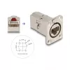 DeLOCK 67062 D-type RJ45 Cat.6A STP inbouwdoorvoer, metaal