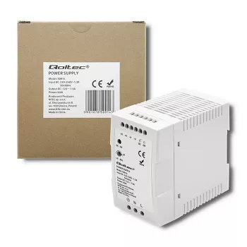 Qoltec 50914 DIN-rail voeding | 90W | 12V | 7,5A | wit | slank