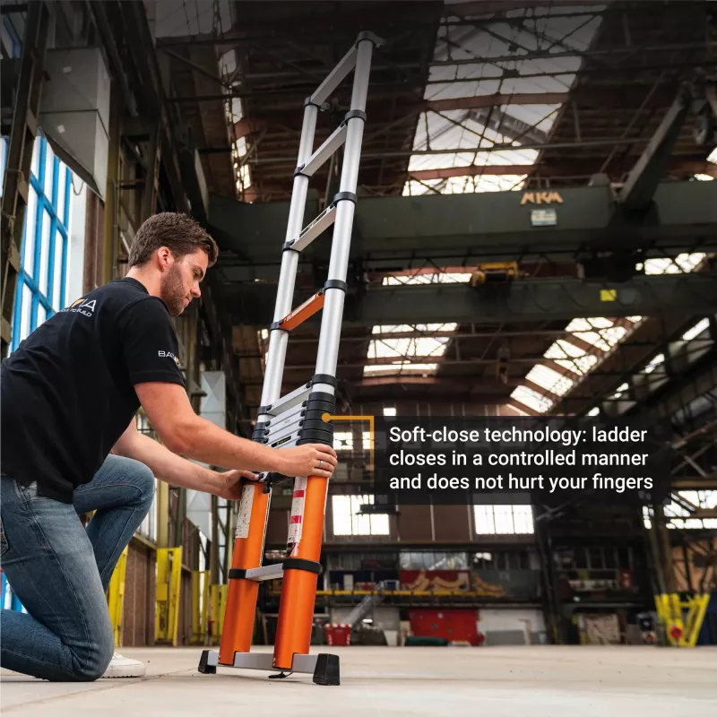Telescoopladder Batavia B.V. Giraffe AIR 3,81 m, compacte uitschuifbare aluminium ladder