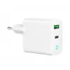 Netlader 220V GEMBIRD, universeel, 1x USB Type-C PD 20 W, 1x USB-A 3.0 QC 18 W, LED-indicator, wit
