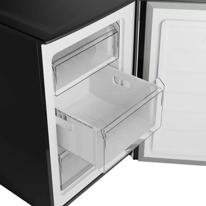 Bomann GS 7253 vriezer, 87 l, energieklasse C, klimaatklasse SN-T, omkeerbare deur, donkere roestvrijstaal-look, zwart