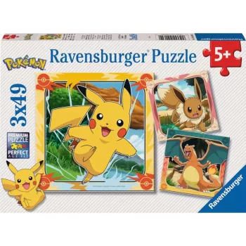 Puzzel Ravensburger Pikachu, Charizard en Eevee — 147 stukjes, vanaf 5 jaar, 210 × ? mm