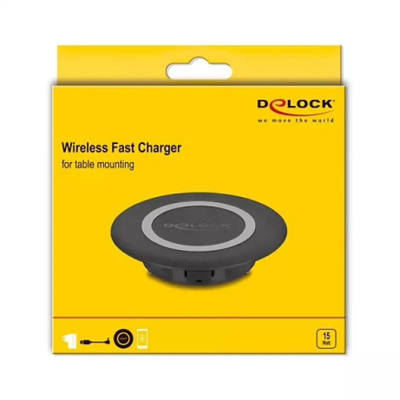 Indoor-oplader DeLOCK 66284 smartphone zwart USB draadloos
