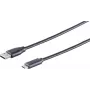 USB-kabel S/CONN 77143-1.0 USB 2.0 1 m USB C USB A zwart