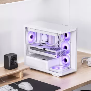 Jonsbo D300 Midi-Tower, 270 graden, gehard glas - wit