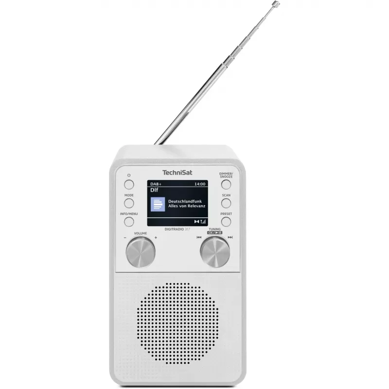 Digitale radio TECHNISAT DigitRadio 317 wit — FM- en DAB+-ontvangst, compact tafelmodel