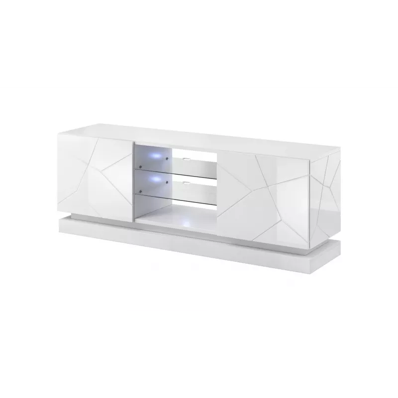 Cama Meble QIU 160 tv-kast, MDF, wit hoogglans