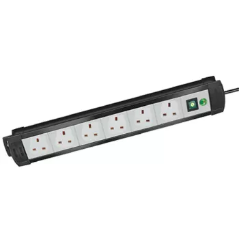 Stekkerdoos Brennenstuhl 1951563100 3m 6 AC-stopcontacten binnen zwart grijs