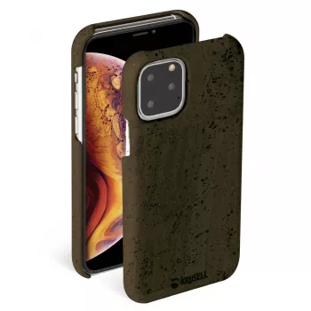Telefoonhoes Krusell Birka voor Apple iPhone 11 Pro Max, donkerbruine hoes in leerstijl