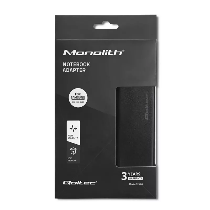 Voeding QOLTEC 65W 19V 3,42A voor laptops en compatibele apparaten