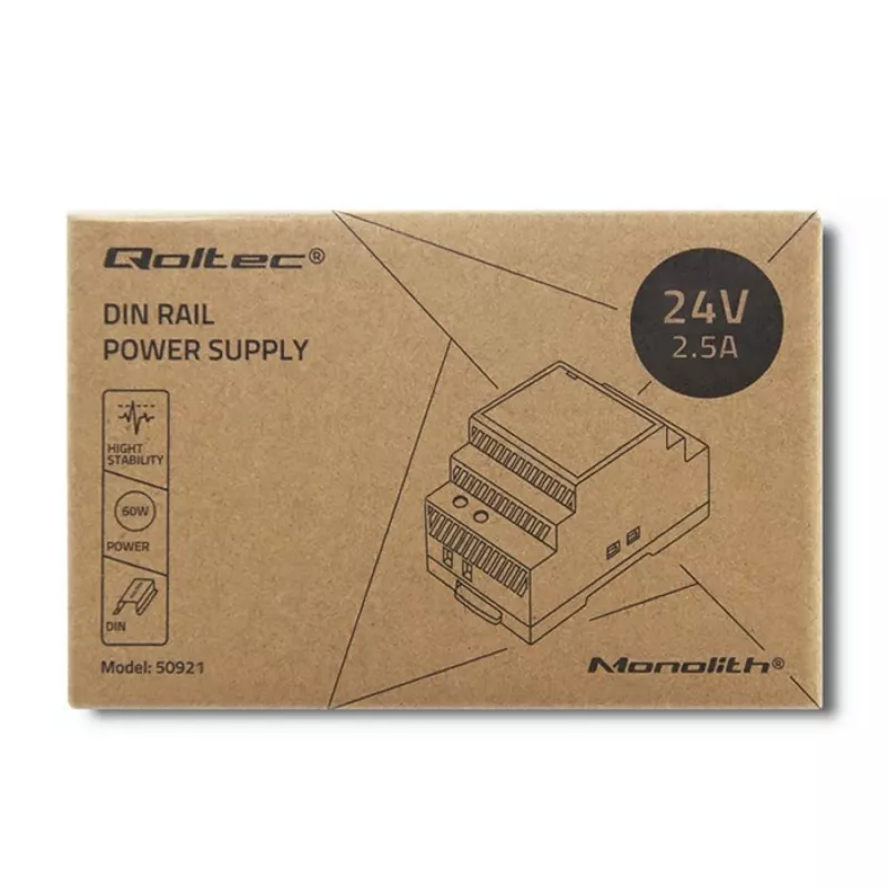 DIN-rail voeding QOLTEC 24V 2.5A 60W grijs
