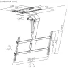 Plafond-TV-beugel MACLEAN MC-109 T VESA 800x400 voor 43–86 inch beeldschermen, max. belasting 45 kg