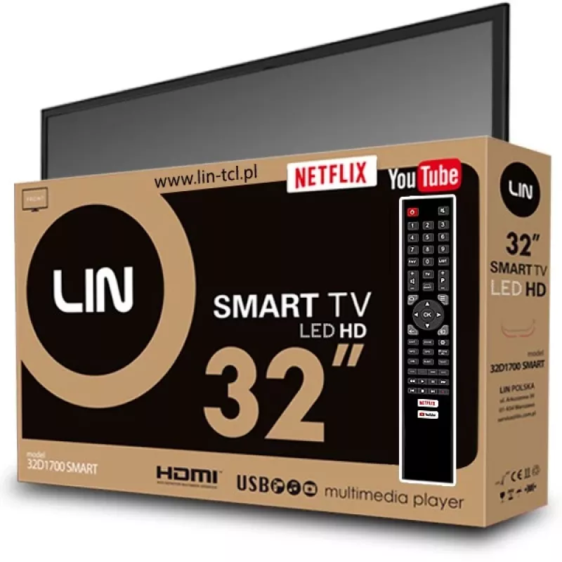 LIN 32D1700 SMART 32 inch (81,3 cm) smart-tv, HD Ready, DVB-T2