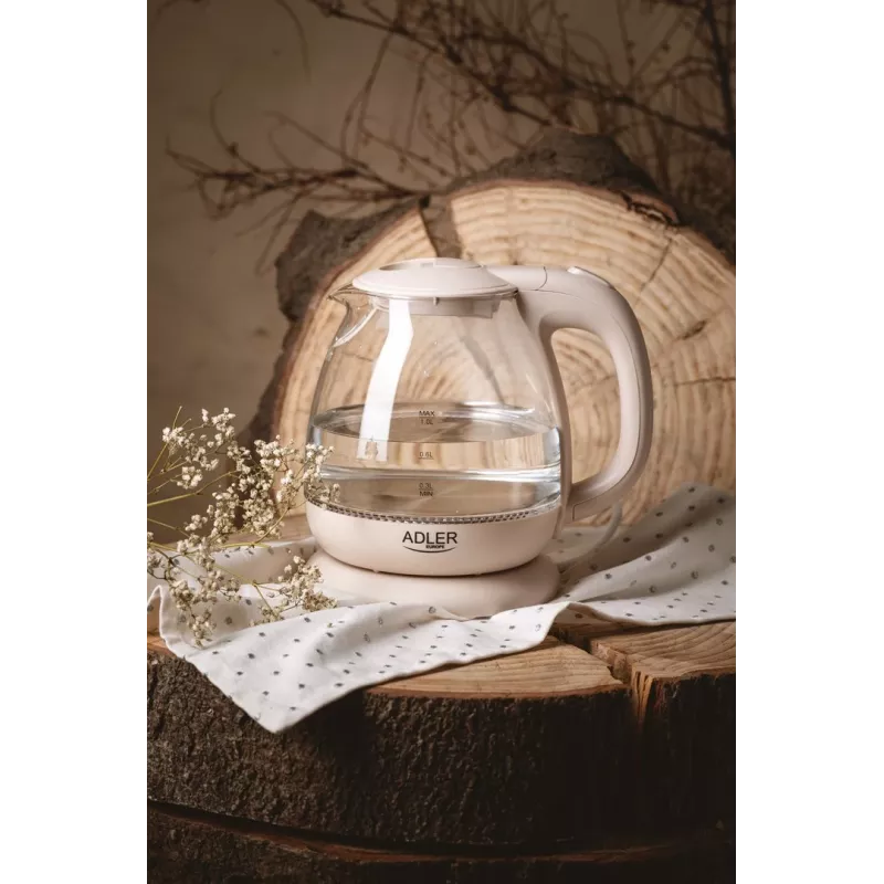 Elektrische waterkoker Adler AD 1283C 1 L 900 W crème