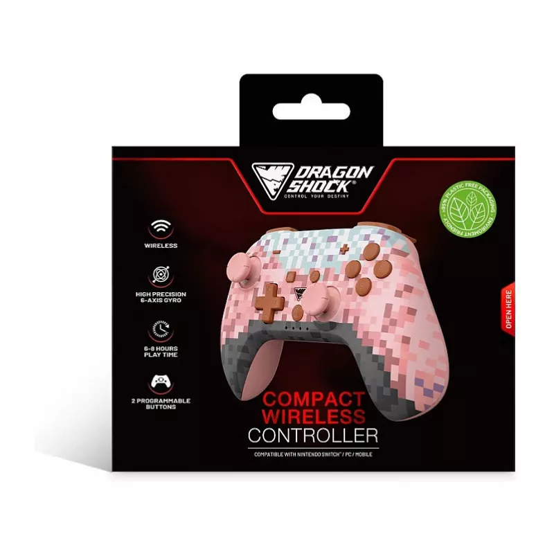 Dragonshock controller Poptop draadloze kubussen roze switch
