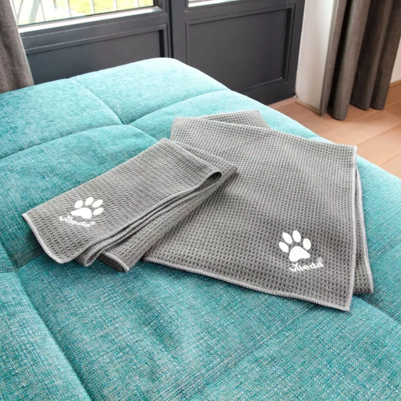 Handdoek VILEDA Pet Wipes 172650 450x700 mm, polyester, machinewasbaar, grijs