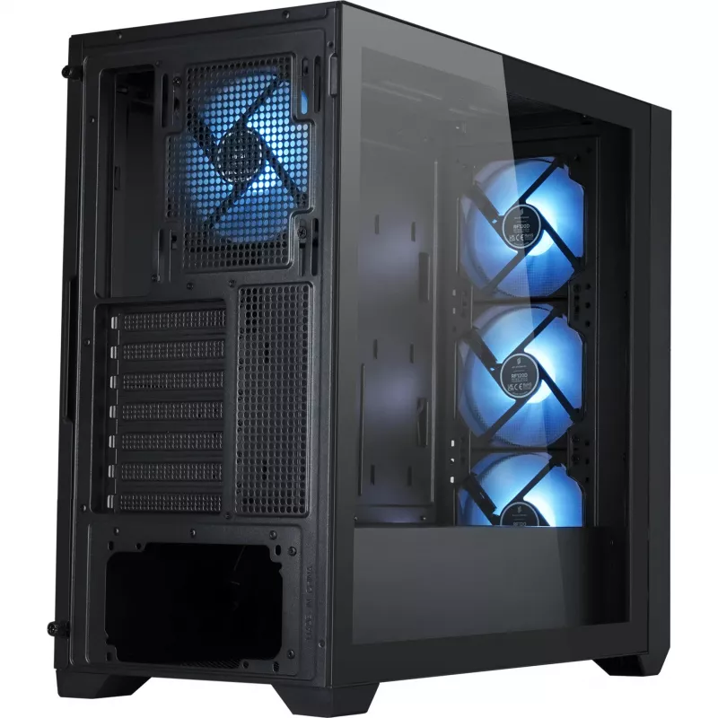 PC-behuizing Silentware Flow 110 A-RGB zwart — mid-tower behuizing, zijpaneel van gehard glas