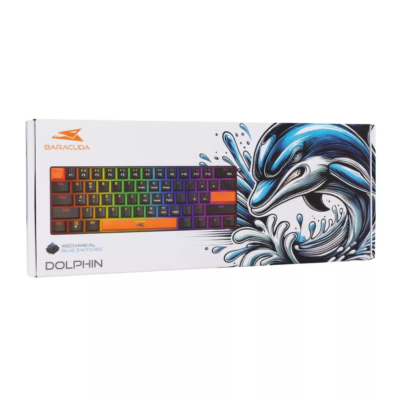 Mechanisch toetsenbord Baracuda Dolphin zwart US-layout met Blue-switches