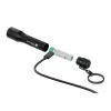 Ledlenser P3R zwarte zaklamp — oplaadbare compacte LED-sleutelhangerlamp