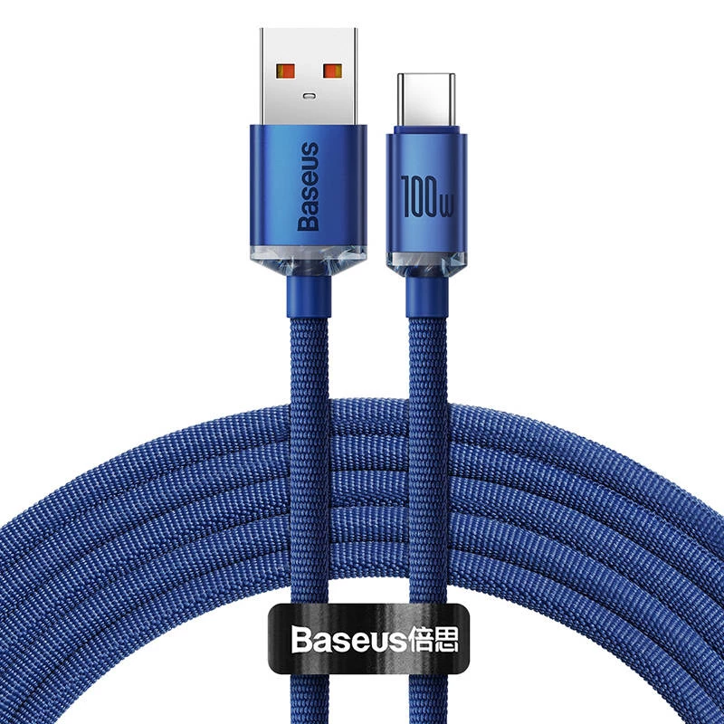 Baseus Crystal Shine kabel USB naar USB-C, 100W, 2m (blauw)