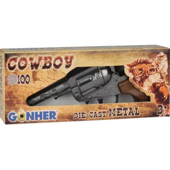 Metalen cowboy-speelgoedrevolver Gonher 8-schots model 239842