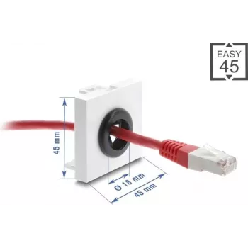 Kabeldoorvoer DELOCK Easy 45, 18 mm diameter, kabeldoorvoer voor bureaus/kasten