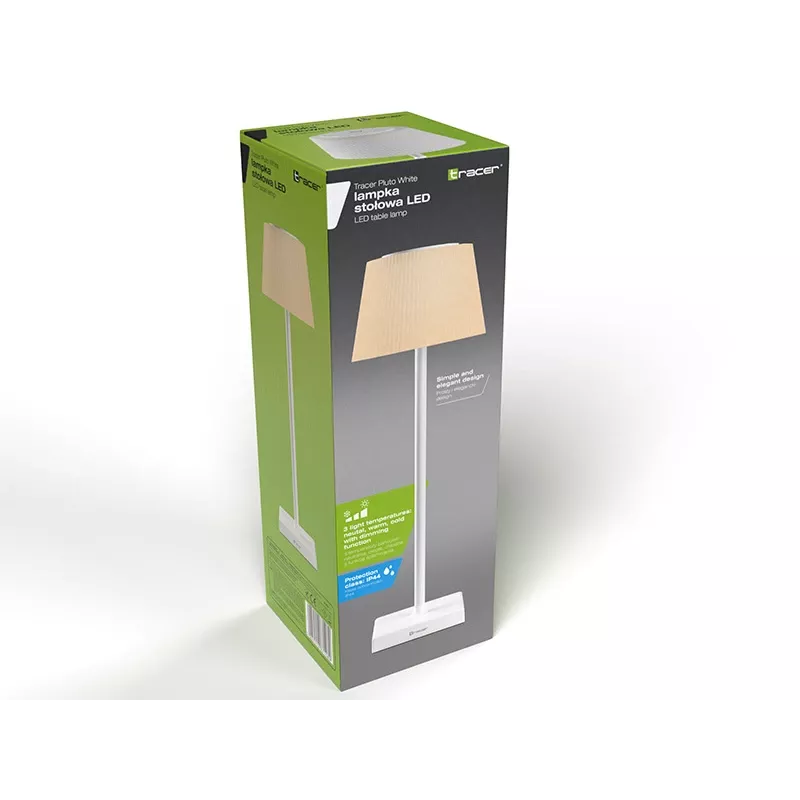 Tafellamp TRACER Pluto wit TRAOSW47233 LED dimbaar, witte uitvoering