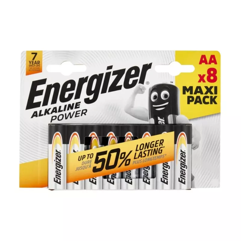 Energizer Alkaline Power AA/LR6-batterijen, 8-pack (CHP8)