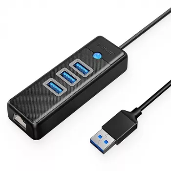 USB-hub ORICO PW3UR-U3 3-poorts met RJ45-ethernetpoort