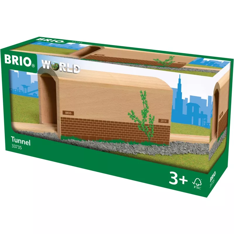 BRIO World 33735 hoge houten tunnel voor treinbaan, FSC-gecertificeerd hout, vanaf 3 jaar