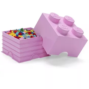 Opbergsteen LEGO Room Copenhagen 4, roze — LEGO opbergsteen 40031738, stapelbare bak voor speelgoed en textiel