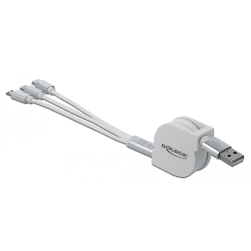 USB-kabel DeLOCK 85850 0,98 m USB 2.0 USB A USB C/Micro-USB B/Lightning