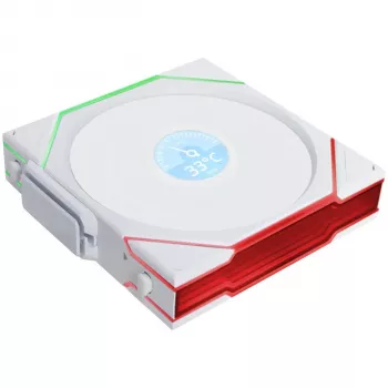 Lian Li UNI FAN TL Wireless LCD 120 White — 120mm PWM-ventilator met draadloze LCD-controller