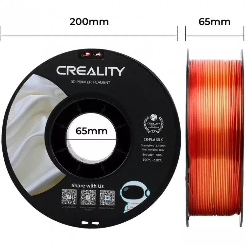 Creality CR-Silk PLA filament, 1,75 mm, 1 kg, goud/rood