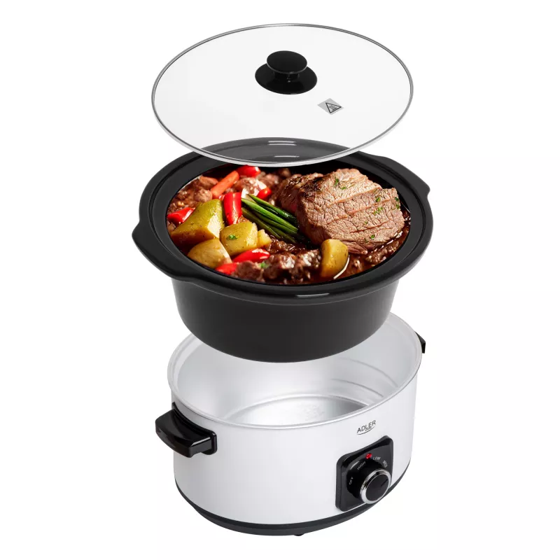 Adler AD 6413r slowcooker, 5,8L, wit