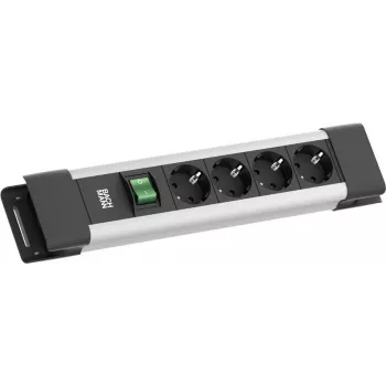 Stekkerdoos Bachmann CONNECTUS 4×CEE7/3 1×schakelaar 2,0 m CEE7/7 grijs
