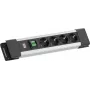Stekkerdoos Bachmann CONNECTUS 4×CEE7/3 1×schakelaar 2,0 m CEE7/7 grijs
