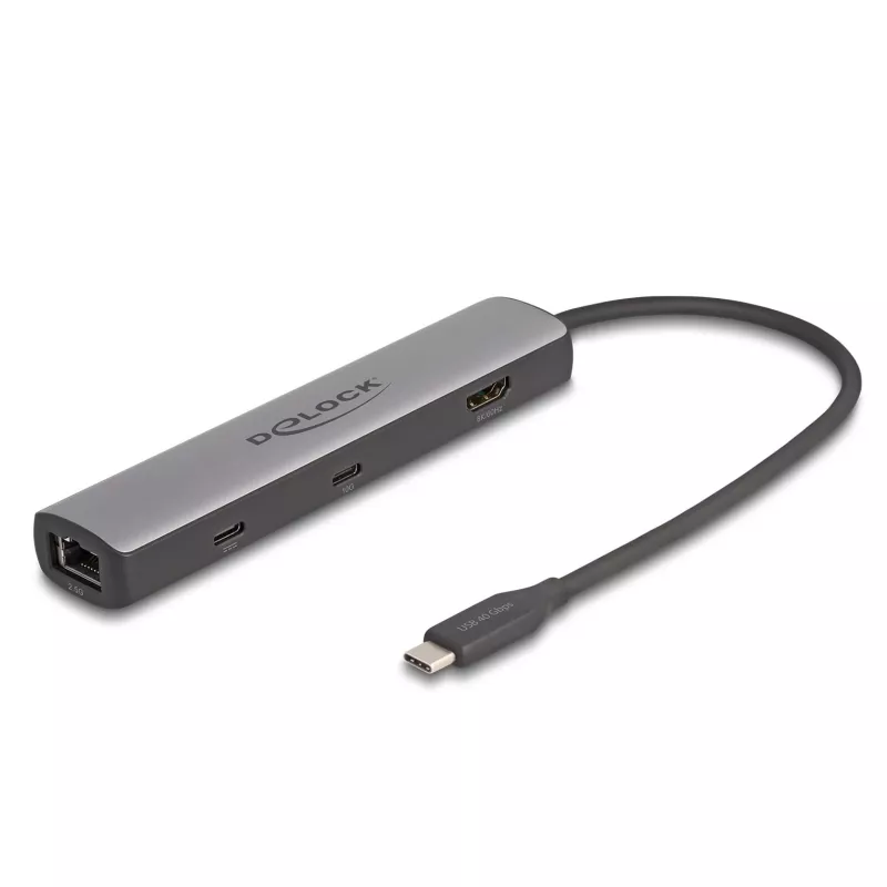 DeLOCK USB Type-C dockingstation 8K HDMI USB 10 Gbps 2,5 Gigabit LAN PD 100W