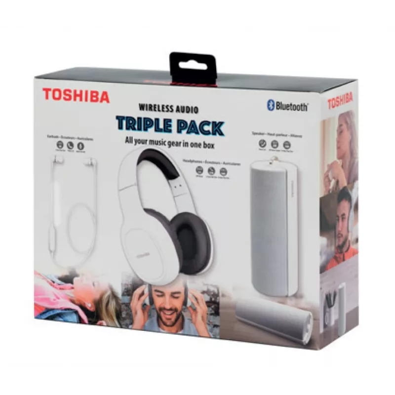 Hoofdtelefoon Toshiba Wireless Audio Triple Pack HSP-3P19 wit