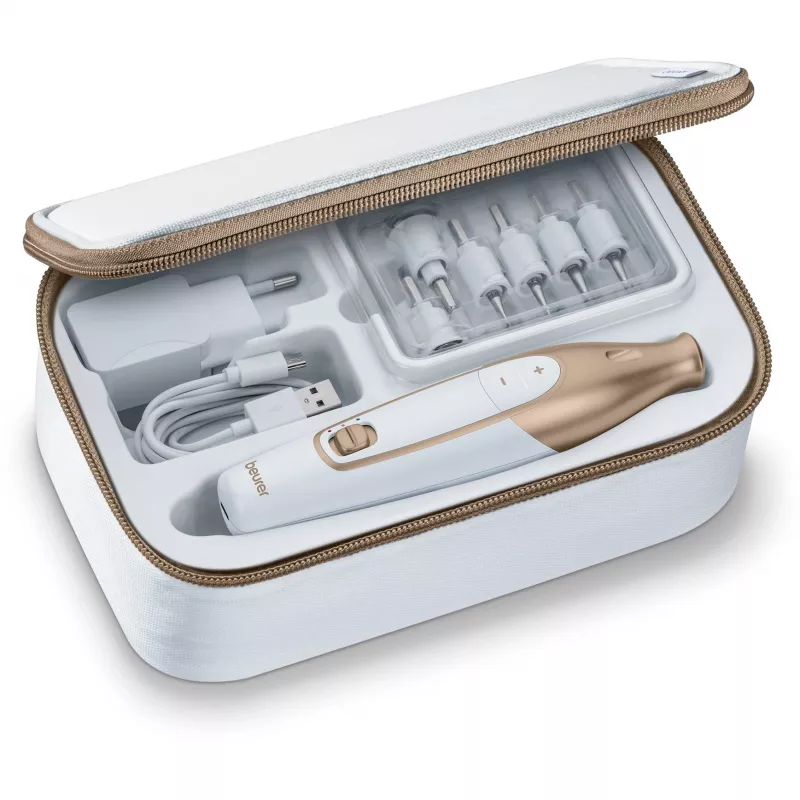 Manicure-pedicureset Beurer MP64 wit met 10 opzetstukken – elektrische nagelvijl