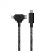 Oplaad- en datakabel native union Belt kabel Duo Pro USB-C naar USB-C en Lightning zwart