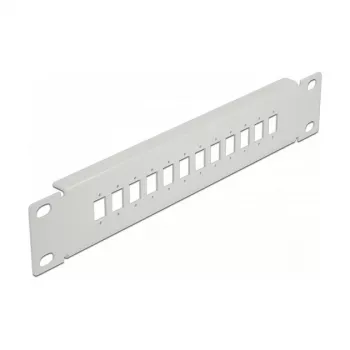 Glasvezel patchpaneel DeLOCK 10 inch 12 poorten SC simplex LC duplex 1U grijs