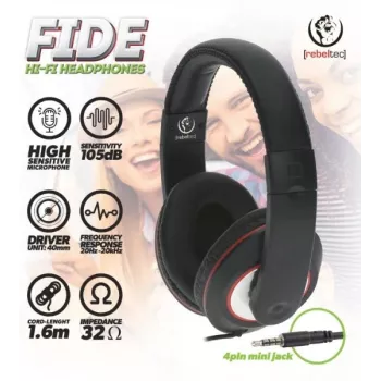 Rebeltec hoofdtelefoon bedraad over-ear zwart